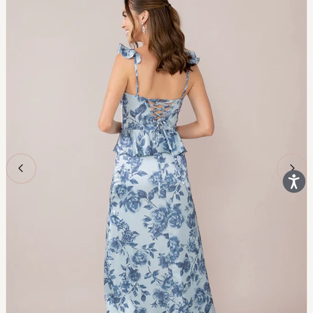 Revelry Piper Satin Floral Print Dress